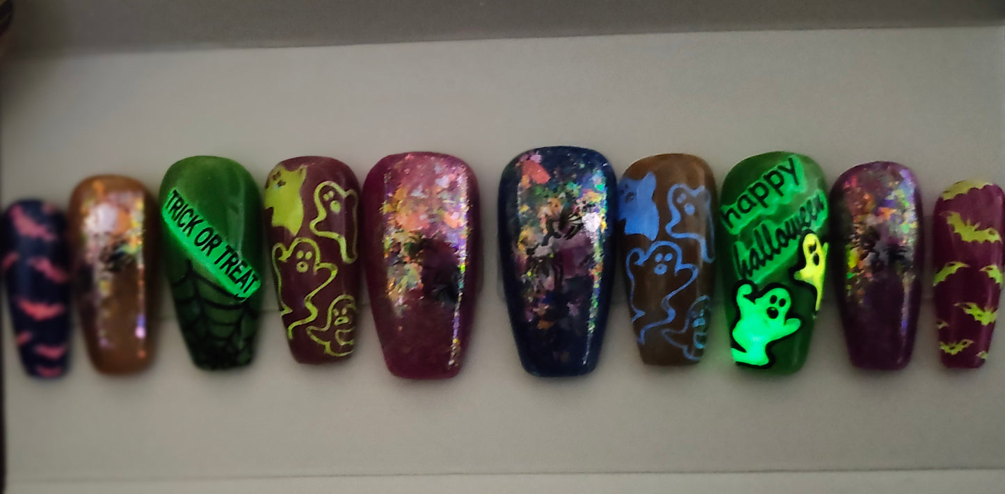 Neon Halloween w/ Glow in the Dark art
