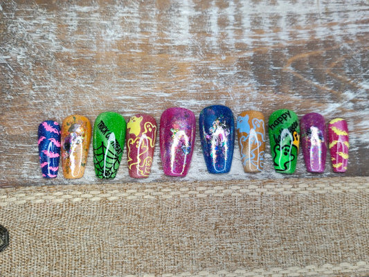 Neon Halloween w/ Glow in the Dark art